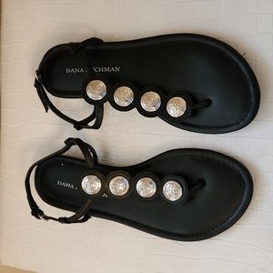 Dana Buchman St. Tropez black/silver sandals size 8